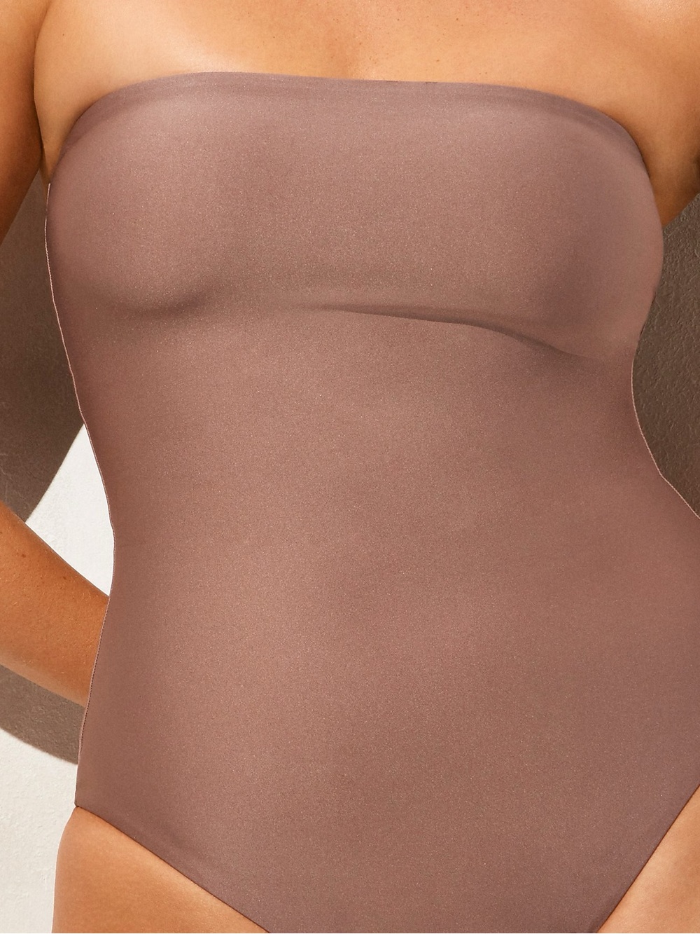 J. Crew Strapless One-Piece Swimsuit in Taupe Brown - Picture 3 of 5